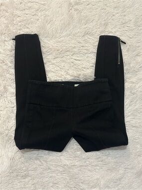 Anthropologie Black High-Rise Denim Skinny Legging Jeans Zipper Bottom Detail
